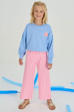 Broek gestreept lightpink/white
