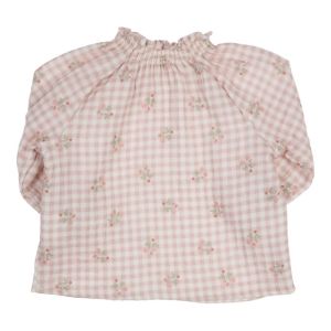 Bloes vichy ruit, bloemen off white-old r