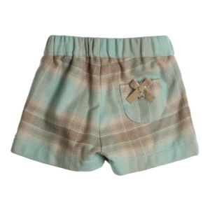 Short geruit green-beige