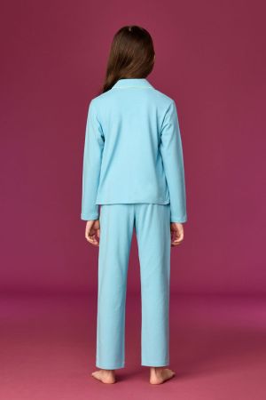 Pyjama meisjes knoopsluiting 824
