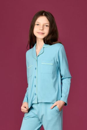 Pyjama meisjes knoopsluiting 824