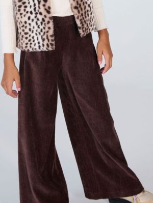Broke ribfluweel chocolat brown