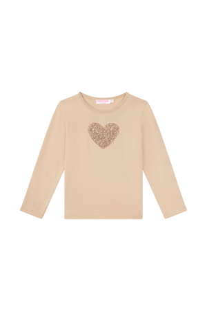 T-shirt hartjes beige