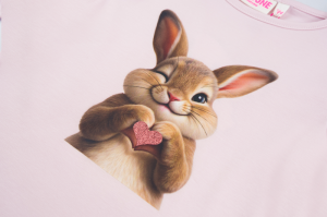 T-shirt konijn soft pink