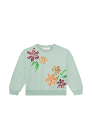 Sweater bloemen mint