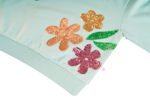 Sweater bloemen mint