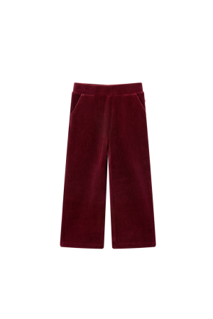 Broek in zachte stof dark bordeaux