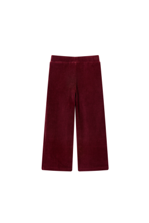 Broek in zachte stof dark bordeaux