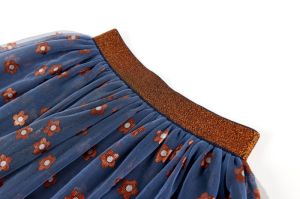 Rok tule, gebloemd navy