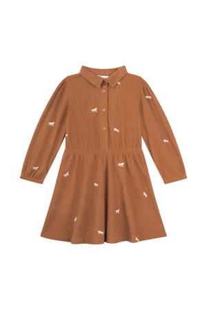 Kleed geborduurde paardjes dark camel
