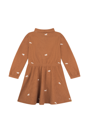 Kleed geborduurde paardjes dark camel