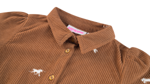 Kleed geborduurde paardjes dark camel