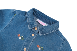 Kleed jeans broderie denim blue