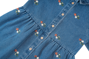 Kleed jeans broderie denim blue