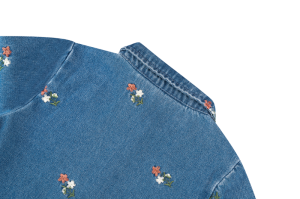 Kleed jeans broderie denim blue