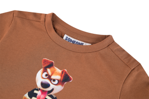 T-shirt hond cognac