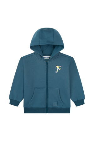 Sweater gilet met kap, voetbal dark teal