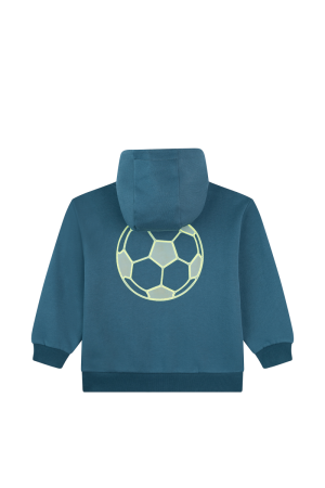 Sweater gilet met kap, voetbal dark teal