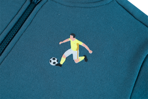 Sweater gilet met kap, voetbal dark teal