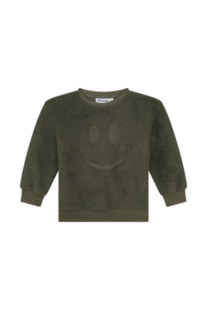 Sweater fleece, smiley khaki