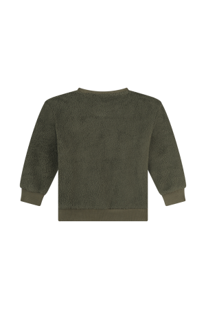 Sweater fleece, smiley khaki