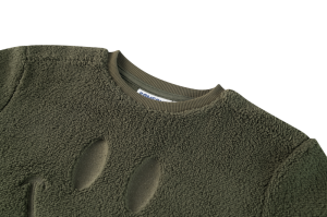 Sweater fleece, smiley khaki