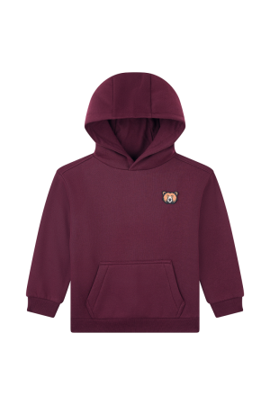Hoodie met zak, print beer bordeaux