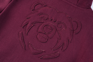 Hoodie met zak, print beer bordeaux