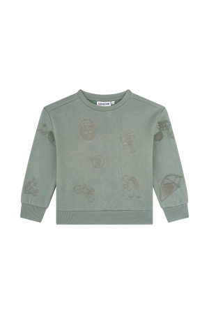 Sweater all-over print dark khaki