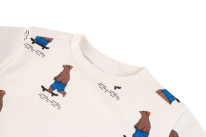 Sweater all-over print beer dark ecru
