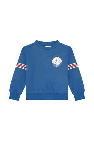 Sweater strepen in mouw dark blue