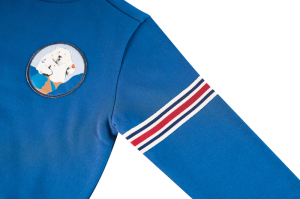 Sweater strepen in mouw dark blue