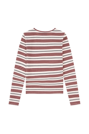 T-shirt gestreept soft beige