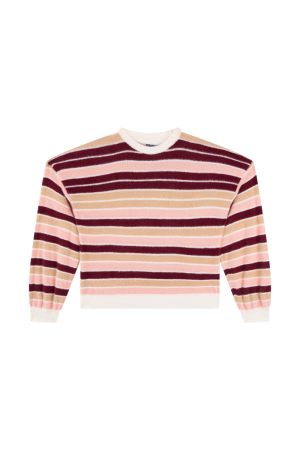 Pull gestreept dark ecru
