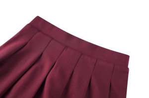 Rok effen, plooien dark bordeaux