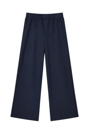 Broek krijt streepje dark blue