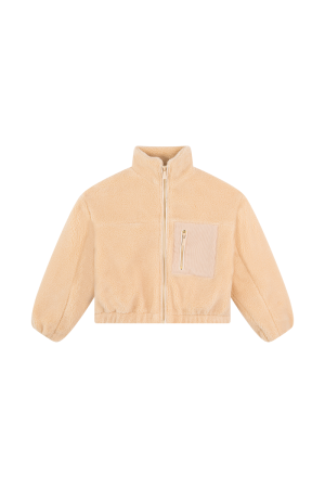 Jas met rits in teddy soft beige