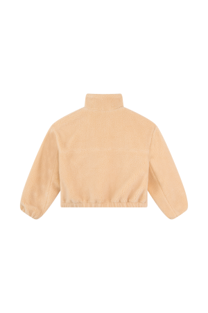 Jas met rits in teddy soft beige