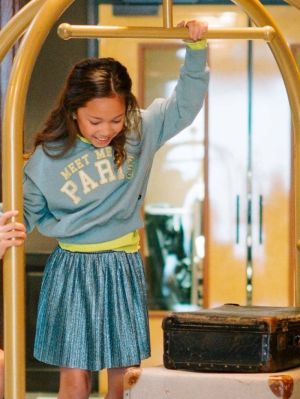 Rok plisse glitter aqua