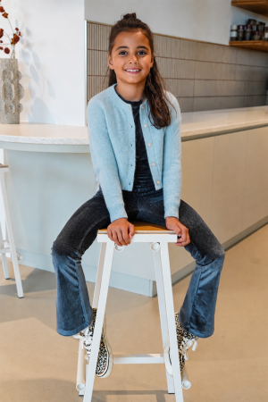 Broek flaire zachte stof ice grey