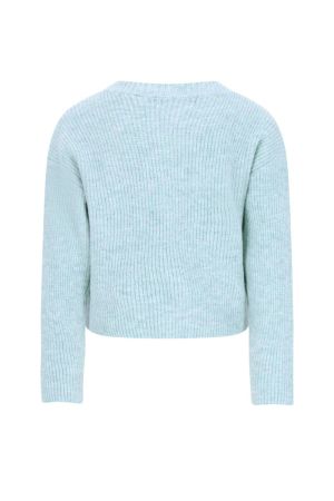 Gilet tricot knoopsluiting aqua
