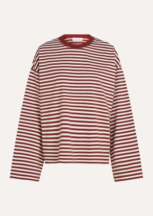T-shirt gestreept wild rouge