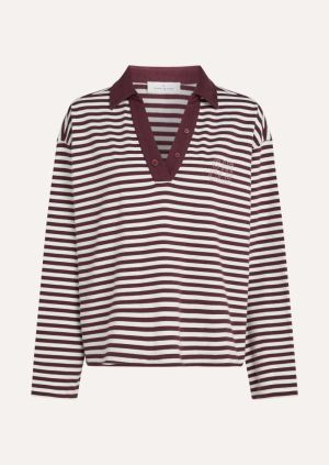 Polo gestreept baroque rouge