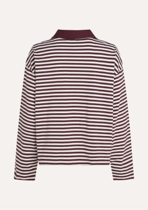 Polo gestreept baroque rouge